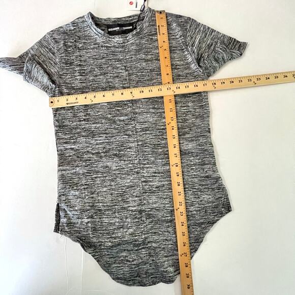 Homme + Femme NEW Womens Triple Layer CrossT-Shirt Sz S Heather Gray - Picture 9 of 11